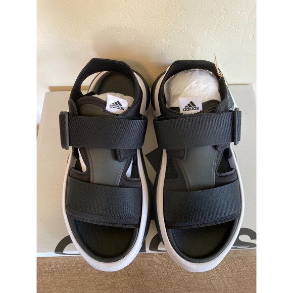 Size 9- Adidas Women's MEHANA Sandals, Black/White NIB - Picture 5 of 8